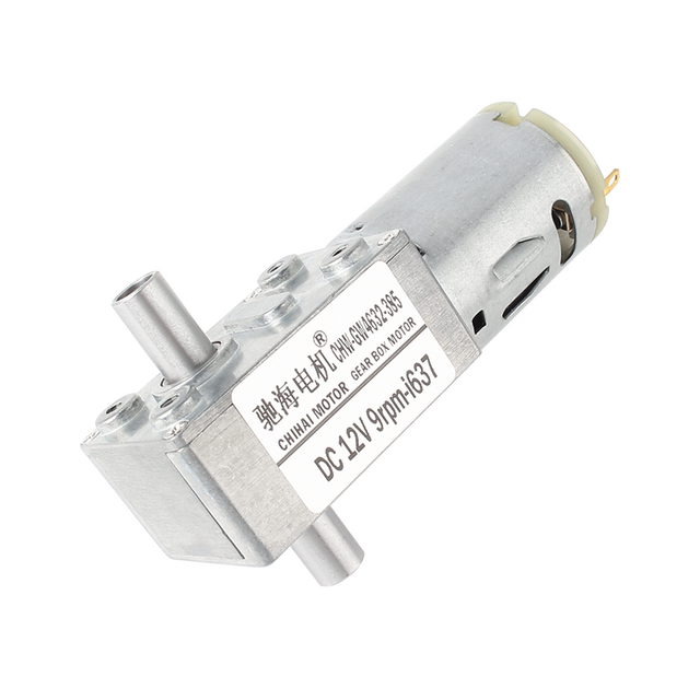 DC12V 9rpm Low Speed High Torque  Daul Shaft Worm Gear Motor With Hollow Shaft Self-locking 385 Motor