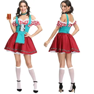Karnaval Oktoberfest Dirndl kostüm almanya bira Maid Tavern Wench garson kıyafet Cosplay cadılar bayramı fantezi parti elbise
