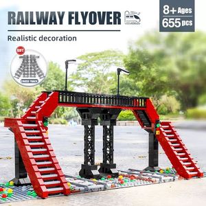 Mould King 12008 Set Educativo Ferroviario, Blocchi da Costruzione per Passaggio a Livello per Trasporto Ferroviario, Ponte Sopraelevato per Bambini - Product Image 5
