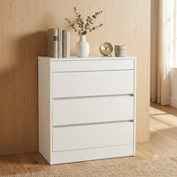 Commode moderne à 5 tiroirs avec serrure RFID de sécurité, finition grain de noyer foncé, pour salon, mobilier écologique, usage domestique, bar ou hôtel
