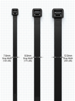 Attaches-câbles en nylon robustes et extra longues, larges, autobloquantes, 7,6 mm, 9 mm, 12 mm, 15 mm, pour la construction et le regroupement