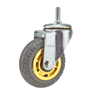 Bánh xe xoay chịu tải trung bình 120KG, mạ kẽm, có phanh, lốp cao su đàn hồi, chống trượt - Product Image 3