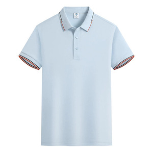 Polo de travail en coton soie glacée, personnalisable avec logo, T-shirt d'été à manches courtes pour entreprise, style gentleman professionnel - Product Image 5
