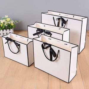Customized Personalized Shopping Handbag Elegant <b>Bow</b> <b>Gift</b> Packing Paper Carry Bag Wrapping for Parties - Product Image 1