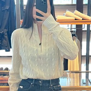 Классический женский свитер на осень/зиму 2025: винтажный кардиган на молнии с вышивкой, приталенный трикотаж - Product Image 1