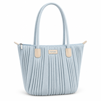 Sac fourre-tout en coton grande capacité personnalisé pour les trajets quotidiens, avec design plissé et longues poignées d'épaule