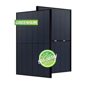 All Black Grid Module Photovoltaic 565W 570W 575W n Type Solar panels Bifacial Double Glass Solar Panel Price