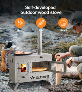 Four à pizza poêle à <span class=keywords><strong>bois</strong></span> <span class=keywords><strong>de</strong></span> luxe 9 "Portable en fonte acier inoxydable hauteur réglable conception pliante pour chauffage <span class=keywords><strong>de</strong></span> tente <span class=keywords><strong>de</strong></span> camping - Product Image 3