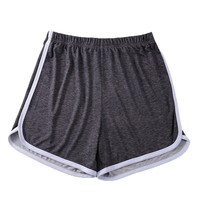 Nouveau style 2025 – Short de pyjama décontracté ample pour femme, été, respirant, taille haute, grande taille, en polyester uni, pour fitness et sport