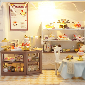Mini maison européenne maison de poupée <span class=keywords><strong>Miniature</strong></span> bricolage maison de poupée <span class=keywords><strong>en</strong></span> <span class=keywords><strong>bois</strong></span> ensemble de meubles pour enfants - Product Image 6