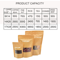 Sachets Doypack en papier kraft biodégradable refermables avec fermeture éclair et fenêtre transparente pour l'emballage de denrées alimentaires sèches et de fruits secs - Vente en gros