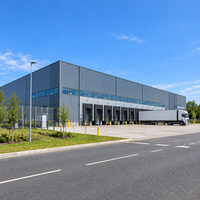 Entrepôt à structure en acier durable, atelier métallique ignifuge, bâtiment industriel résistant au vent pour la distribution