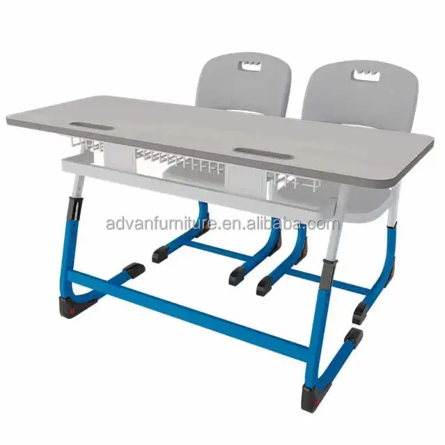 ADVAN High Quality School Furniture JW-201A Altura Ajustável Student Study Desk E Plastic Chair Classroom Furniture