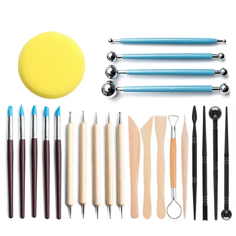 24pcs Polymer Clay Tools Ball Stylus Dotting Tools Modeling Clay Sculpting Tools Set Rock Painting Kit for Sculpture Pottery