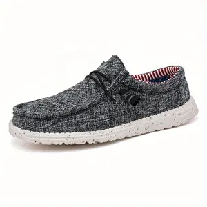 Wholesale light weight fashion casual walking canvas shoes slip-on mens loafer shoes big size loafer shoes