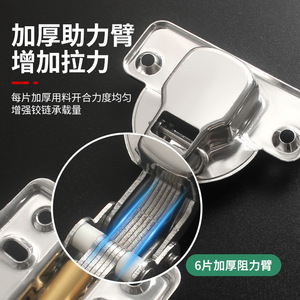 Furniture <b>Hinges</b> Stainless Steel 2.5 Mm Full Surface Soft Closing No Drilling Required Wooden Door Modern Design - Product Image 1