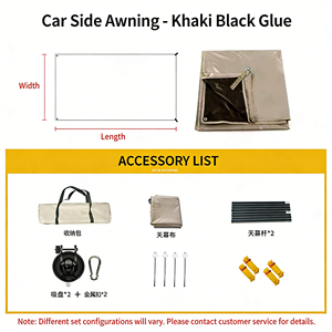 Tente de toit compacte, légère, durable et facile à installer, avec auvent de voiture, pour des voyages de camping familiaux spacieux - Product Image 5