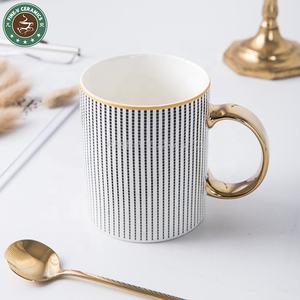 Tazas personalizadas <span class=keywords><strong>de</strong></span> cerámica con patrón geométrico, tazas <span class=keywords><strong>de</strong></span> café <span class=keywords><strong>de</strong></span> oficina con mango dorado, venta al por mayor, nuevo diseño, <span class=keywords><strong>2022</strong></span> - Product Image 5
