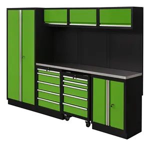 JZD Workbench Tool Chest/Cart/Trolley Garage Tool Cabinet Group Hanging Tool Box with Tool Holder Workshop Garage Storage