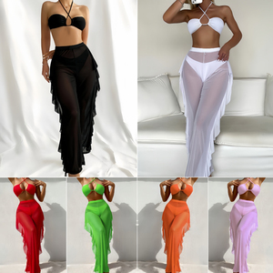 <strong>Hot</strong> <strong>Models</strong> Color Mesh <strong>Bikini</strong> Ruffled Pants <strong>Bikini</strong> Color Swimsuit - Product Image 2