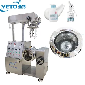 YETO 10L 50L Automatic Hydraulic Lifting Vacuum Mixer Emulsifier Double Mixer Tank Homogenizer Cosmetic Vacuum Mixing