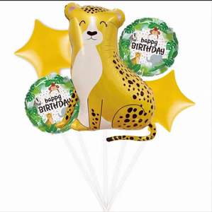 Globos grandes de papel de aluminio para animales, <span class=keywords><strong>5</strong></span> uds., mono, León, cebra, elefante, jirafa, Cocodrilo, globo, decoraciones para fiesta de cumpleaños para el Día de los niños - Product Image 4