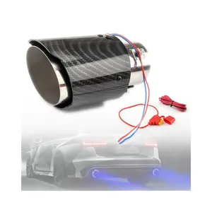 Автомобильная модификация деталей из углеродного волокна, светодиодный зажим для болта, светодиодный наконечник выхлопной трубы глушителя