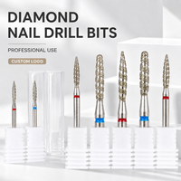 Fraise à ongles diamantée 3/32 pouces avec logo personnalisé pour nettoyage des cuticules, manucure et pédicure, professionnelle, pour lime électrique, vente en gros