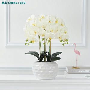 Vaso di Fiori Artificiali di Orchidea in Seta Bianca per Decorazione Domestica, Colorata Decorazione per Capodanno Cinese, Festa della Mamma, Festa del Papà, Natale - Product Image 4