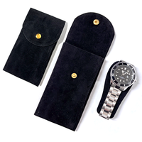 Étui à montre rectangulaire Embers bleu, noir, vert, boîte à montre en velours, doublure en coton et daim, fermeture à pression, boîte cadeau, rangement de voyage pour montre