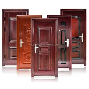 Wholesale Security Exterior Iron Entry Swing Professional Modern Wrought Used Commercial Steel Doors With Glass With Smart Lock
