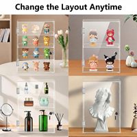 Vitrine en acrylique personnalisée avec serrure, coffre de rangement en acrylique pour figurines, objets de collection, bijoux, boîte de rangement organisée
