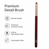 Pinceau de maquillage de qualité supérieure avec manche en bois, virole en aluminium épaissie et fibres de haute qualité de 0,07 mm