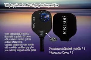 RBI500 원시 T700 + 3K 직조 탄소 섬유 얼굴 USAPA 승인 피클볼 패들 (커버 포함)
