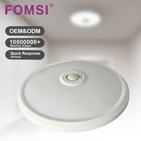 Plafonnier LED FOMSI 18W avec détecteur de mouvement humain, lampe de nuit moderne, éclairage de plafond rond avec capteur de mouvement PIR