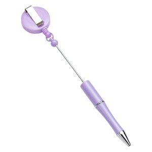 의사 간호사를위한 1.0mm 쓰기 폭 DIY 플라스틱 다기능 풀 체인 비드 펜 배지 ID 운반 대 비즈니스 볼펜