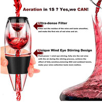Aireador de Vino Tinto con Filtro Metálico y Vertedor de Cristal Mágico, Personalizable con Logotipo, para Decantadores de Whisky y Vino, Hecho de Vidrio