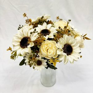 Mới Thực Tế Nhân Tạo Hoa Hướng Dương Bó Hoa Giả Trang Trí Nội Thất Màu Vàng Hoa Sắp Xếp Bảng Trung Tâm Trở Lại Trường Học - Product Image 2