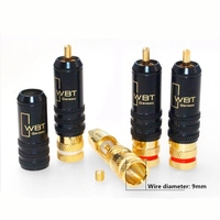 Conector de altavoces RCA chapado en oro, adaptador macho de cobre WBT-0144 RCA, tornillos de enchufe, bloqueo de soldadura, Cable de Audio y vídeo