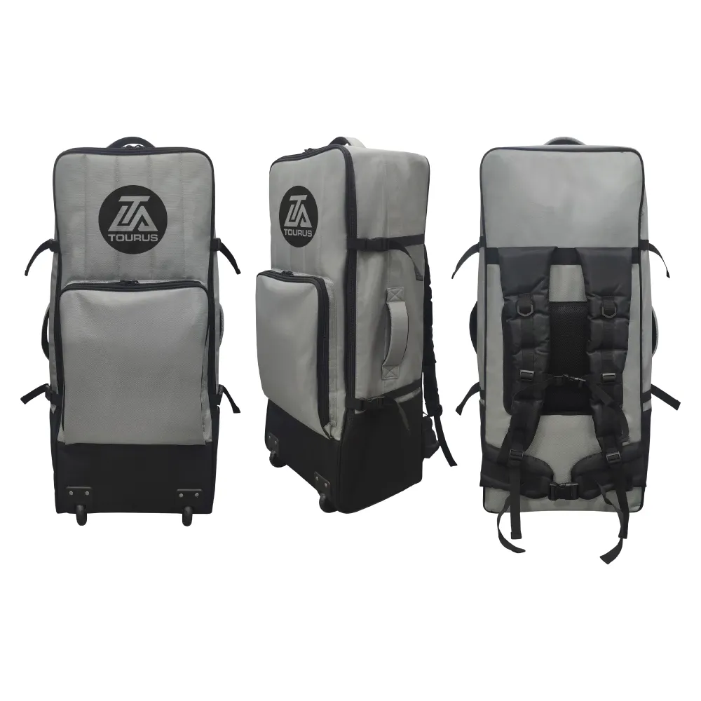 TOURUS क्लासिक ग्रे मानक Inflatable चप्पू बोर्ड ले जाने बैग ISUP बैग चप्पू बोर्ड बैग isup बैग ले जाने