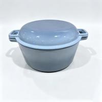 Cocotte en fonte émaillée 2-en-1 avec couvercle bombé, antiadhésive, compatible four, gaz, induction et toutes plaques de cuisson, pour ragoûts, soupes et cuisson du pain