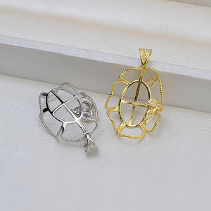 Pendentif en argent S925 fait main, en forme de fleur ajourée, grande perle baroque, base creuse, composant de bijoux à monter soi-même pour sac - Product Image 4