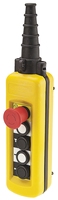 Interrupteur à bouton-poussoir XACA4923, 2 contacts NO/1 NC, polypropylène jaune, IP65, bornes à vis.