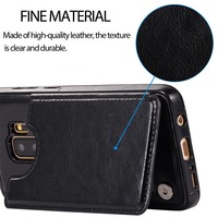 Porte-cartes à rabat en cuir PU pour Samsung Galaxy S10 S9 S8 S7 / S10 S9 S8 Plus / S10e S7 edge