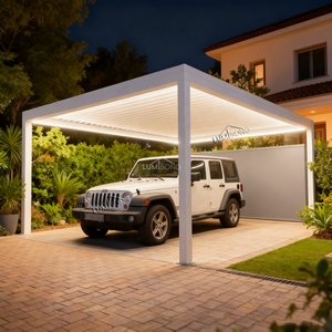 Cochera Moderna de Aluminio para un Solo Automóvil, Impermeable, Duradera, Fácil de Ensamblar, con Acabado con Recubrimiento en Polvo, Refugio para Automóviles al Aire Libre, 10 Años de Garantía - Product Image 2