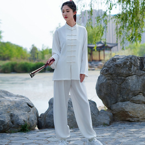 Abbigliamento Tai Chi in Fibre Sintetiche Miste, Kit Unisex per Primavera, Estate e Autunno, Stile Cinese per Arti Marziali e Spettacoli - Product Image 2