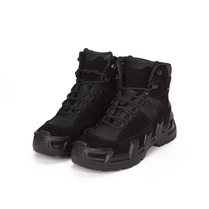 TSB08 Stock Black Suede Cow Leather Customized Middle Cut Tactical <b>Hiking</b> <b>Boots</b> Nubuck Made in China All-Day Outdoor Use - Product Image 3