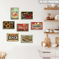 Letrero Metálico de Lomo de Cerdo, Arte de Pared Estilo Restaurante Vintage para Comedor y Cocina