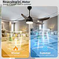 Ventilateur décoratif d'intérieur 56 pouces avec télécommande, alimentation électrique, pales en ABS, ventilateur de plafond avec kit d'éclairage LED intégré