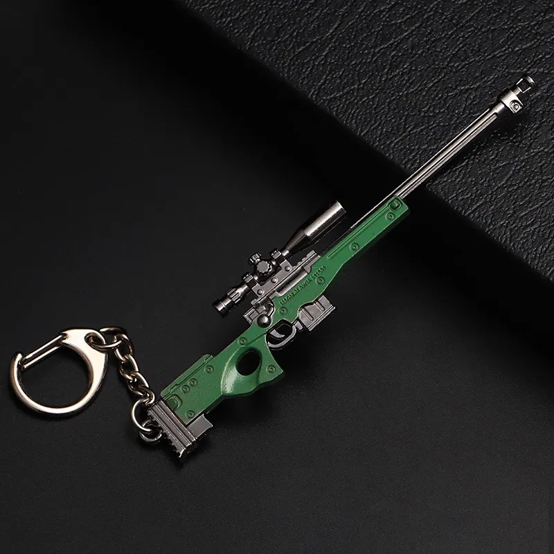 Hot mini metal rubber band hand guns valorant butterfly knife keychain accessories